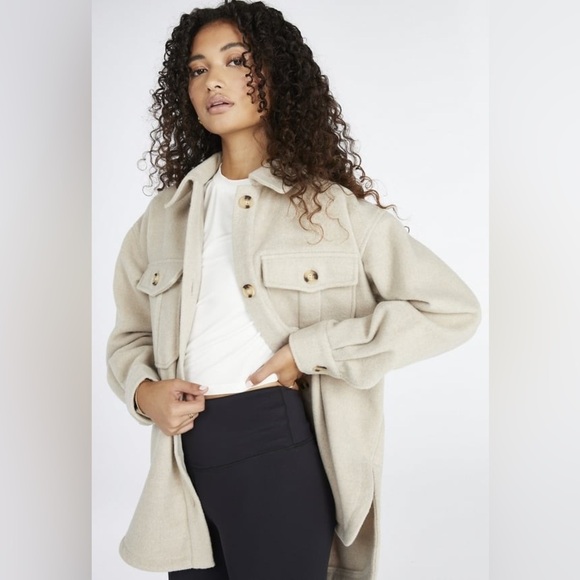 Just fab Wool Blend Boyfriend Shacket NWT MEDIUM - Picture 7 of 11